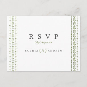 Elegant formal classic vintage wedding RSVP Invitation Postcard