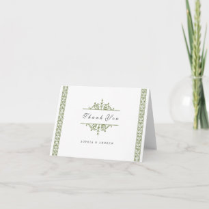 Elegant formal classic vintage wedding thank you card