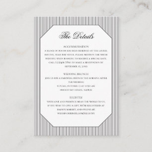 Elegant Formal Classic Wedding Details Enclosure Card