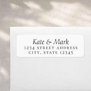 Elegant Formal Couple Names Wedding Return Address