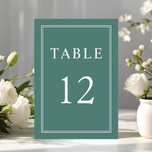 Elegant Formal Emerald Green Wedding Table Number