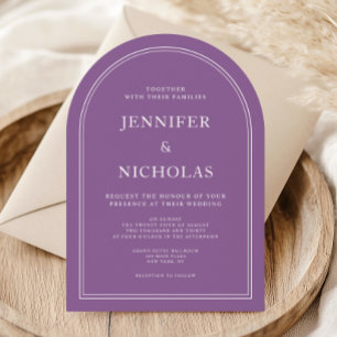 Elegant Formal French Lilac Purple Wedding Invitation