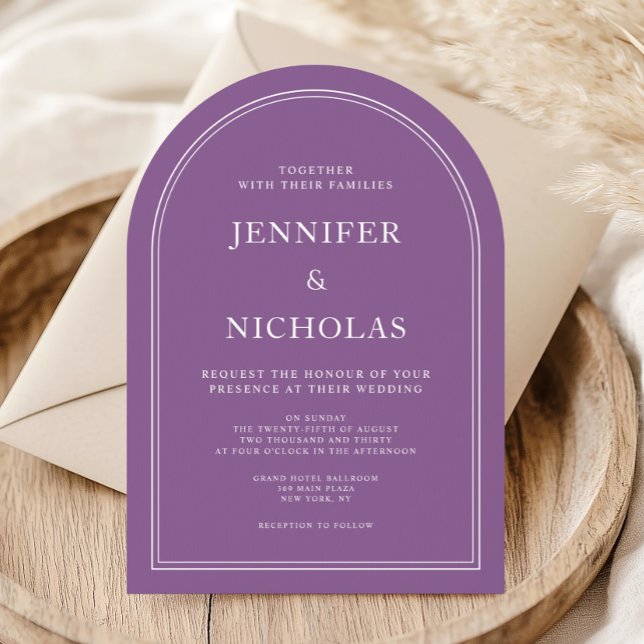 Elegant Formal French Lilac Purple Wedding Invitation (Elegant Formal French Lilac Purple Wedding Invitation)