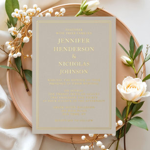 Elegant Formal Gold  Taupe Wedding 