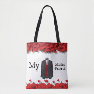 Elegant Formal Men Suit Glamourous Hearths Tote Bag