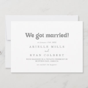 Elegant Formal Minimal Elopement Announcement