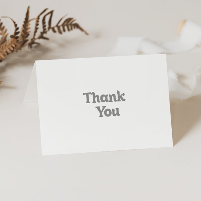 Elegant Formal Minimal Folded Wedding  Thank You Card (Creator Uploaded)