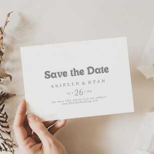 Elegant Formal Minimal Horizontal Wedding Save The Date
