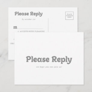 Elegant Formal Minimal Menu Choice RSVP Postcard
