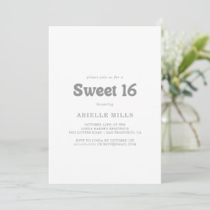 Elegant Formal Minimal Sweet 16 Birthday Party Invitation