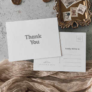 Elegant Formal Minimal Thank You Postcard