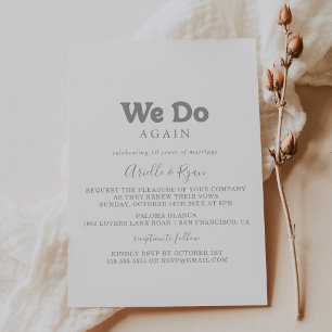Elegant Formal Minimal We Do Again Vow Renewal Invitation