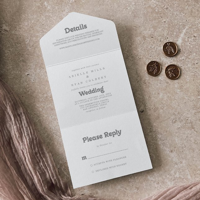 Elegant Formal Minimal Wedding     All In One Invitation (Creator Uploaded)