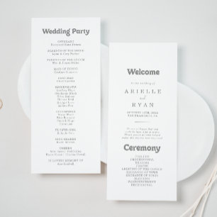 Elegant Formal Minimal Wedding Program Programme