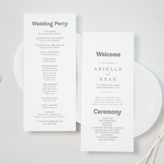Elegant Formal Minimal Wedding Program Programme (Creator Uploaded)