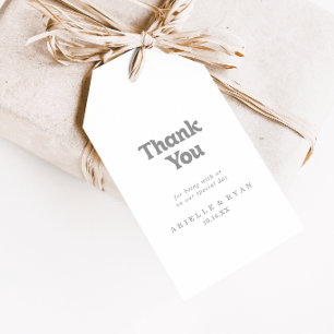 Elegant Formal Minimal Wedding Thank You Gift Tags
