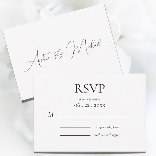 Elegant Formal Minimalmist Modern RSVP Card (Creator Uploaded)