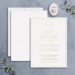 Elegant Formal Monogram Calligraphy Wedding Gold<br><div class="desc">Are you looking for a modern, formal, and elegant wedding invitation? Look no further than our Elegant Formal Monogram Calligraphy Wedding Gold Foil Invitation! This beautiful invite features your personalised monogram in gold foil and your personal details accented with modern hand lettered calligraphy. You can easily personalise your details using...</div>