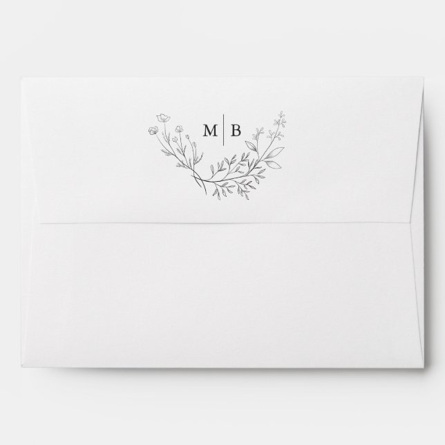 Elegant Formal Monogram Wedding Envelope (Back (Top Flap))