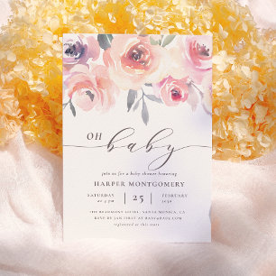 Elegant Formal Oh Baby Script Baby Shower Invitation
