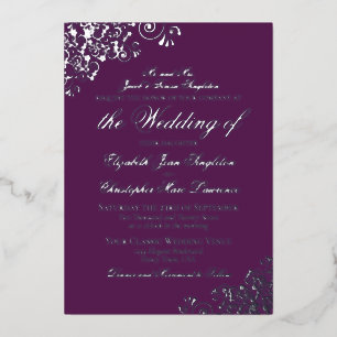 Elegant Formal Plum Purple & Silver Wedding
