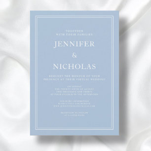 Elegant Formal Powder Blue Virtual Wedding Invitation