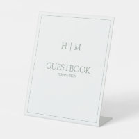 Elegant Formal Sage Green Monogram Guestbook