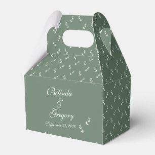 Elegant Formal Sage Olive Green Script Wedding Favour Box