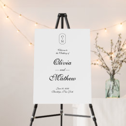 Elegant Formal Script Monogram Wedding Welcome