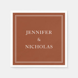 Elegant Formal Terracotta Wedding Napkin