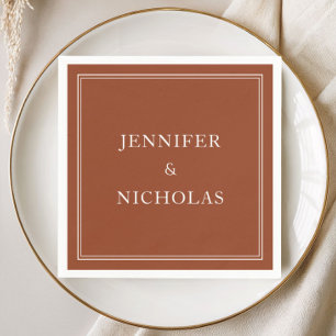Elegant Formal Terracotta Wedding Napkin