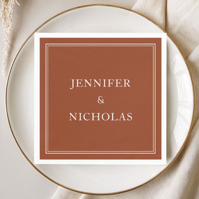 Elegant Formal Terracotta Wedding Napkin (Elegant Formal Terracotta Wedding Napkins)