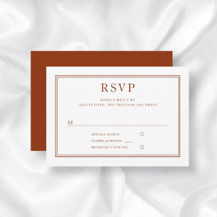 Elegant Formal Terracotta Wedding RSVP Card