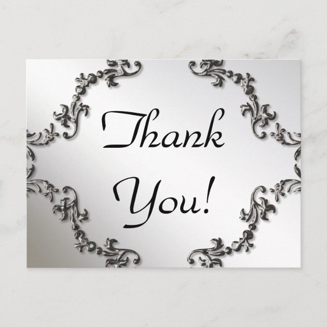 Elegant Formal Thank You Postcards (Front)