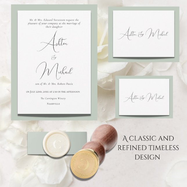 Elegant Formal Timeless Modern Minimalist Wedding Invitation (Creator Uploaded)