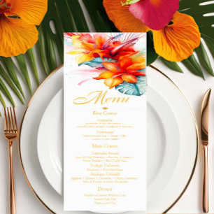 Elegant Formal Tropical Wedding  Menu