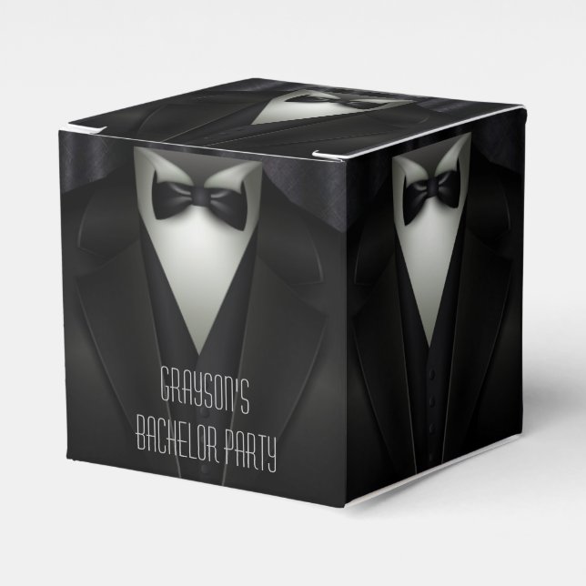 Elegant Formal Tuxedo Bachelor Party Favour Box (Front Side)