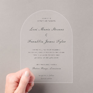 Elegant Formal Wedding Acrylic Invitations