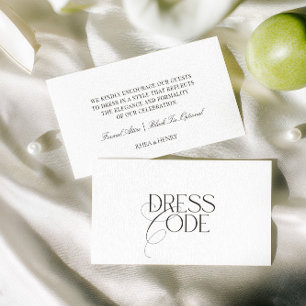 Elegant Formal Wedding Dress Code Card