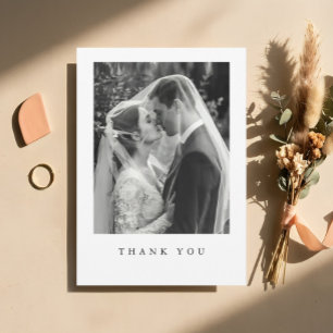 Elegant Formal Wedding Photo Thank You Card