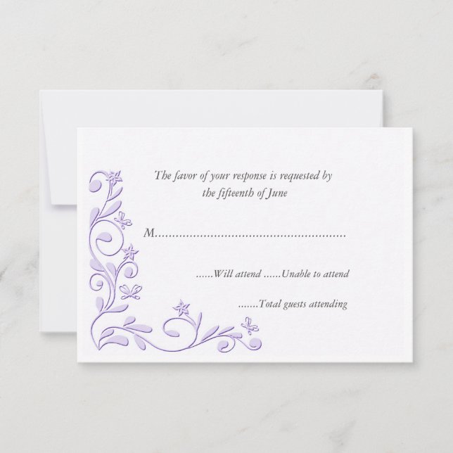 Elegant Formal Wedding Response Card (Front)