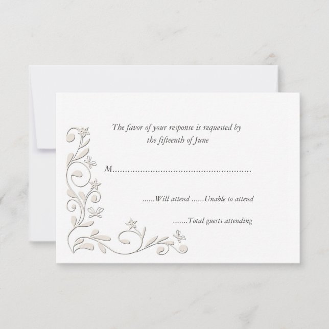 Elegant Formal Wedding Response Card (Front)