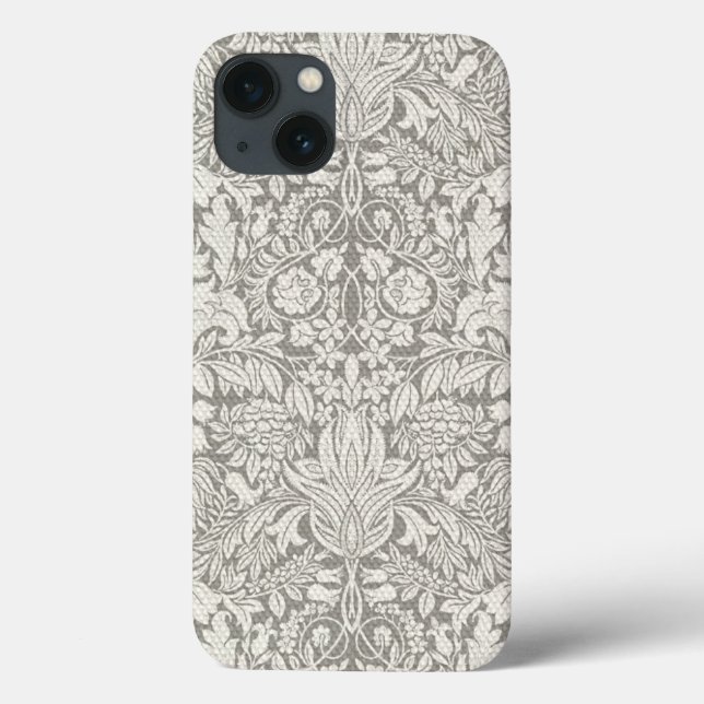 elegant formal white damask lace brocade Case-Mate iPhone case (Back)