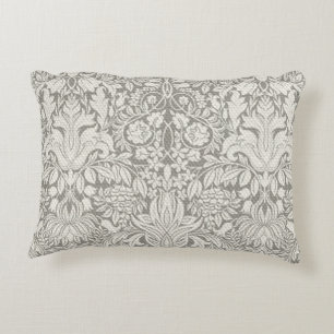 elegant formal white damask lace brocade decorative cushion