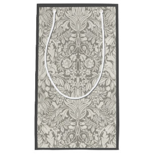 elegant formal white damask lace brocade small gift bag