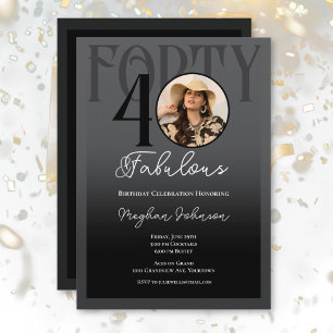 Elegant Forty and Fabulous Birthday Party Invitation