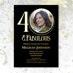 Elegant Forty and Fabulous Birthday Photo 