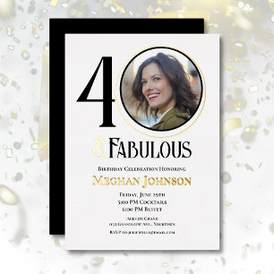 Elegant Forty and Fabulous Birthday Photo 