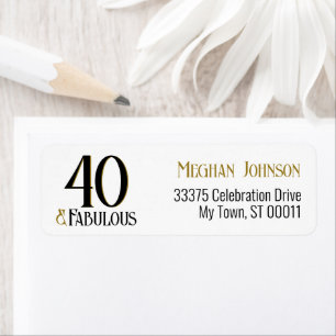 Elegant Forty and Fabulous Return Address 