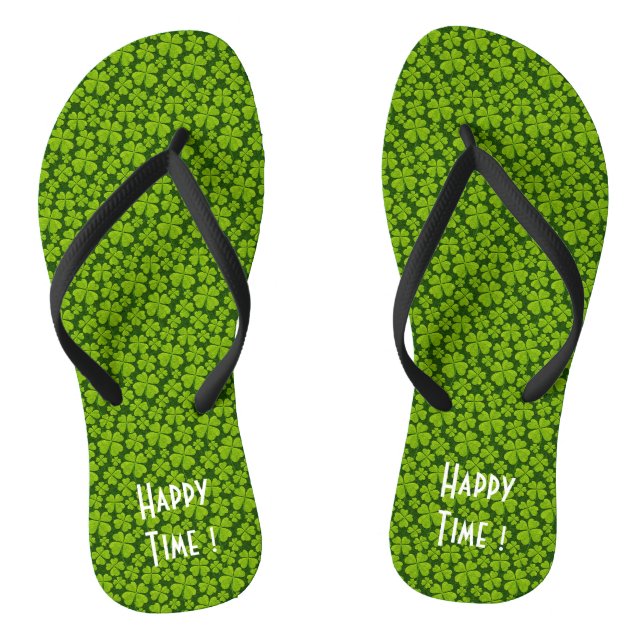 Elegant Four Leaf Clover Floral Jandals (Footbed)